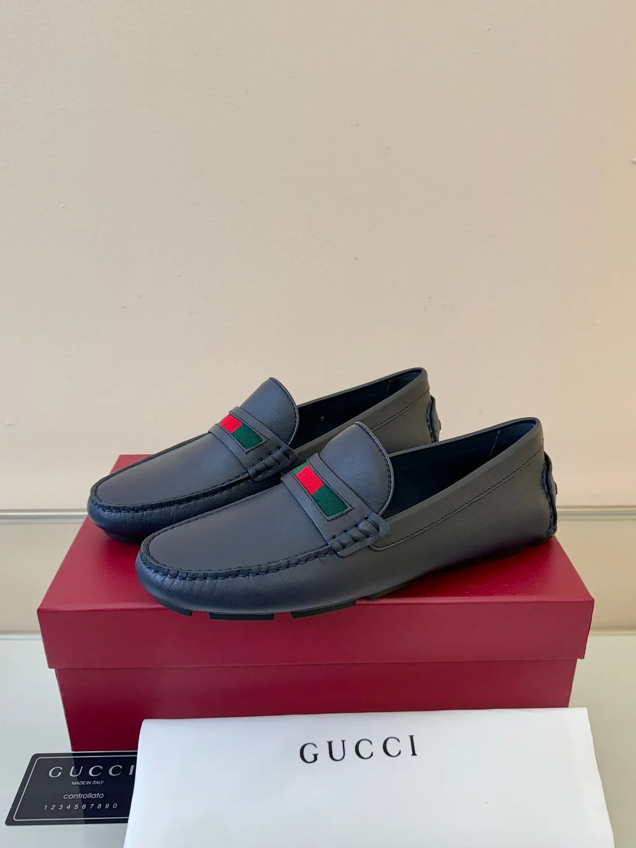 Gucci Horsebit 1955 أحذية ميزون جلدية أزرق بحري 2