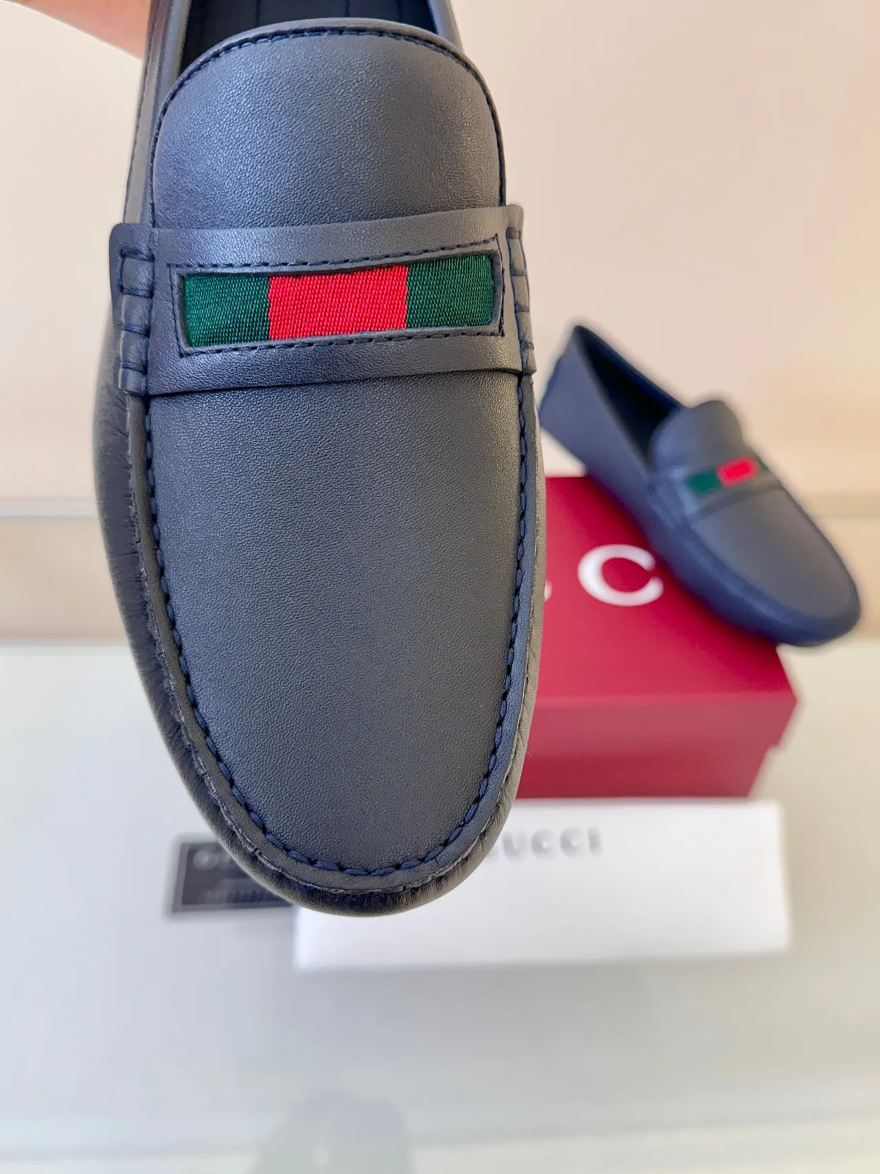 Gucci Horsebit 1955 أحذية ميزون جلدية أزرق بحري 3