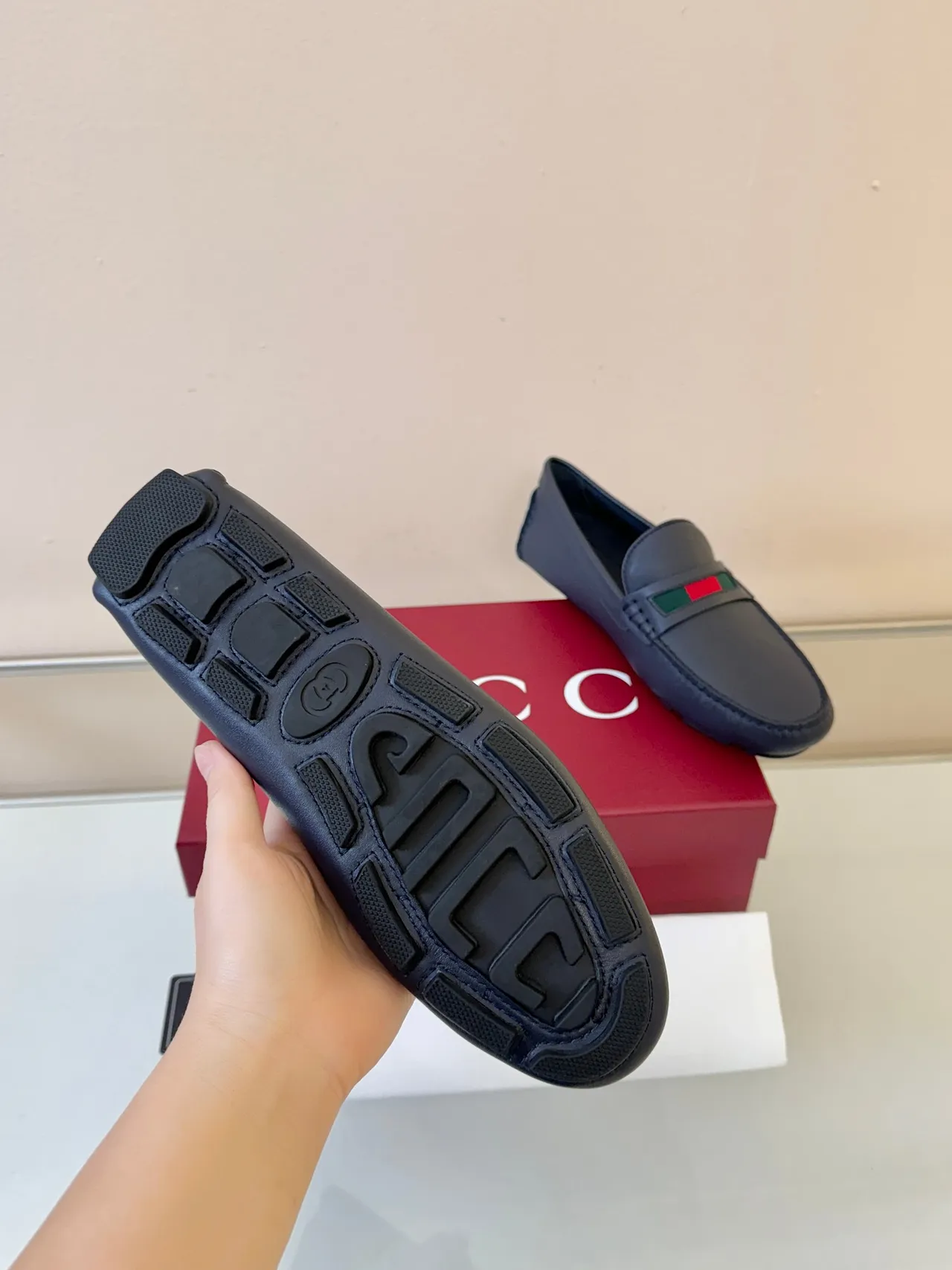 Gucci Horsebit 1955 أحذية ميزون جلدية أزرق بحري 5