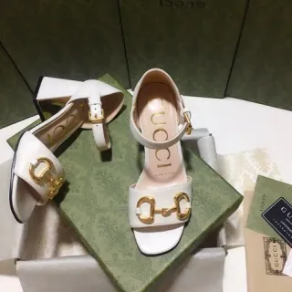 Gucci Horsebit 1955 White Leather Gladiator Sandals