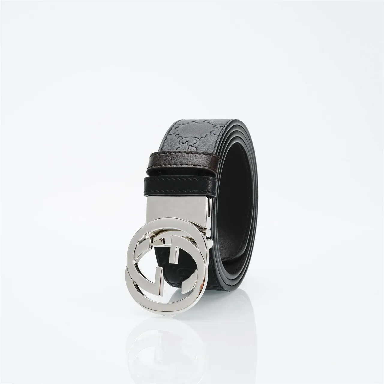 Gucci Interlocking G Belt Black Leather Belt 7