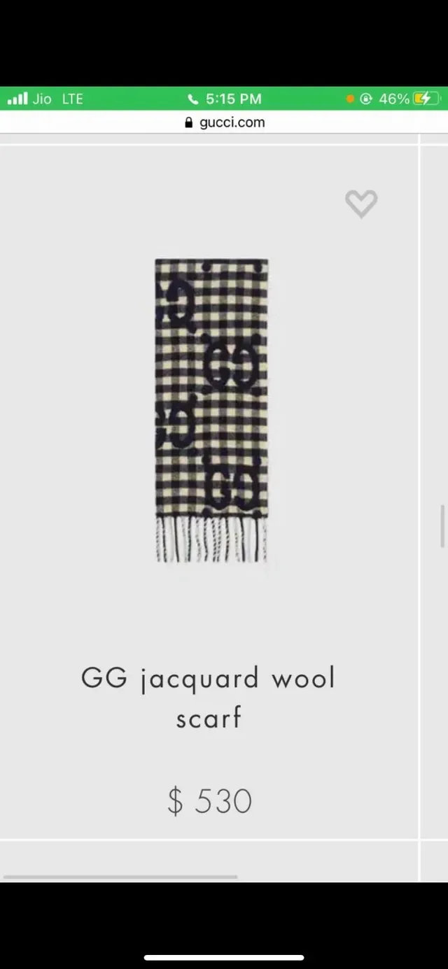 Gucci Interlocking G Pañuelo a Cuadros Negro y Blanco Patrón Gingham Impresión Monograma 2