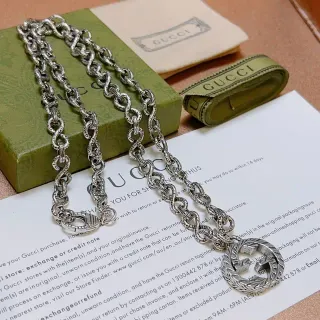 Gucci Interlocking G Ornate Infinity-Link রূপো মালা