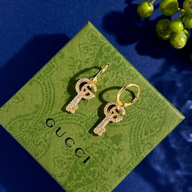 Gucci Key Gold Silver Pendant Earrings 2