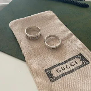 Gucci Maison de Gucci 刻字纯银戒指