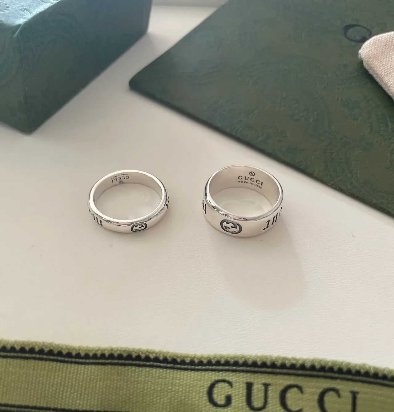 Gucci Maison de Gucci Anéis de Prata Sterling Gravados 5