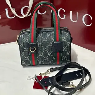 Gucci Monogram Canvas Web Stripe बोस्टन बैग