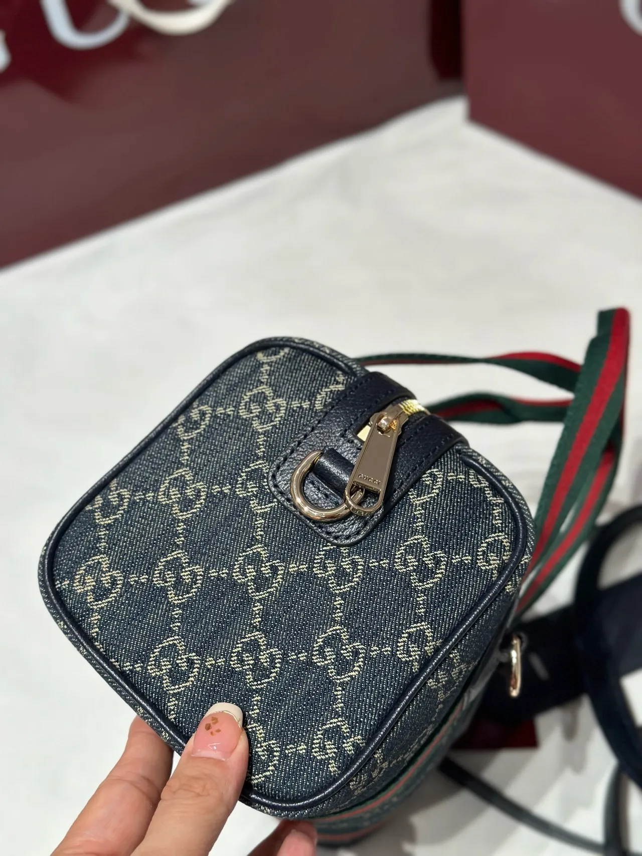 Gucci Monogram Canvas Web Stripe sac Boston 5