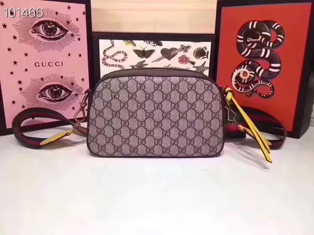 Gucci Ophidia বেইজ বার্গন্ডি GG Supreme ক্যানভাস চামড়া সজ্জা ক্রসবডি ব্যাগ 14