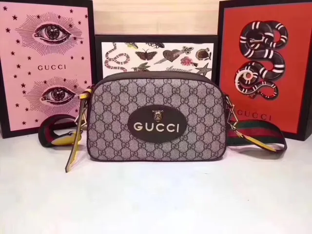 Gucci Ophidia বেইজ বার্গন্ডি GG Supreme ক্যানভাস চামড়া সজ্জা ক্রসবডি ব্যাগ 17