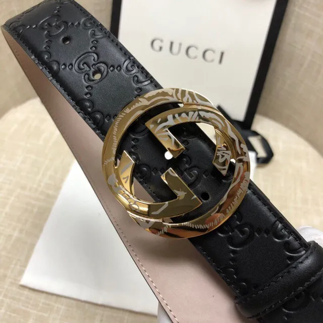 Gucci Ophidia Embossed GG Black Leather Belt 8