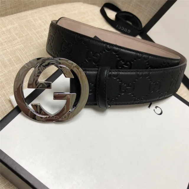 Gucci Ophidia Embossed GG Black Leather Belt 11