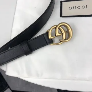 Gucci Ophidia Interlocking G 黑色皮革腰带