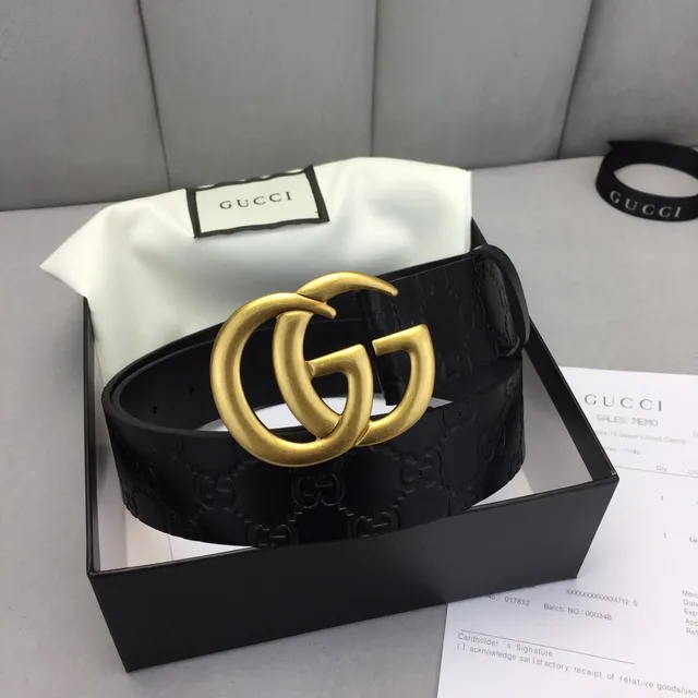 Gucci Ophidia Interlocking G إبزة ذهبية حزام جلد أسود 5