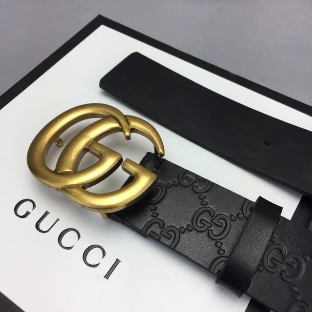 Gucci Ophidia Interlocking G إبزة ذهبية حزام جلد أسود 8