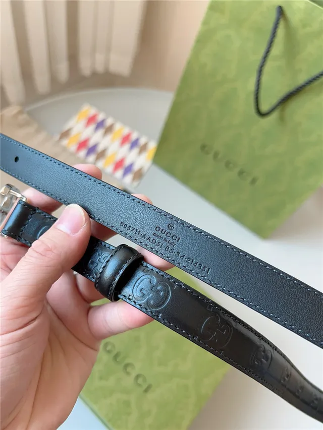 Gucci Ophidia Red Embossed GG Leather Belt 14