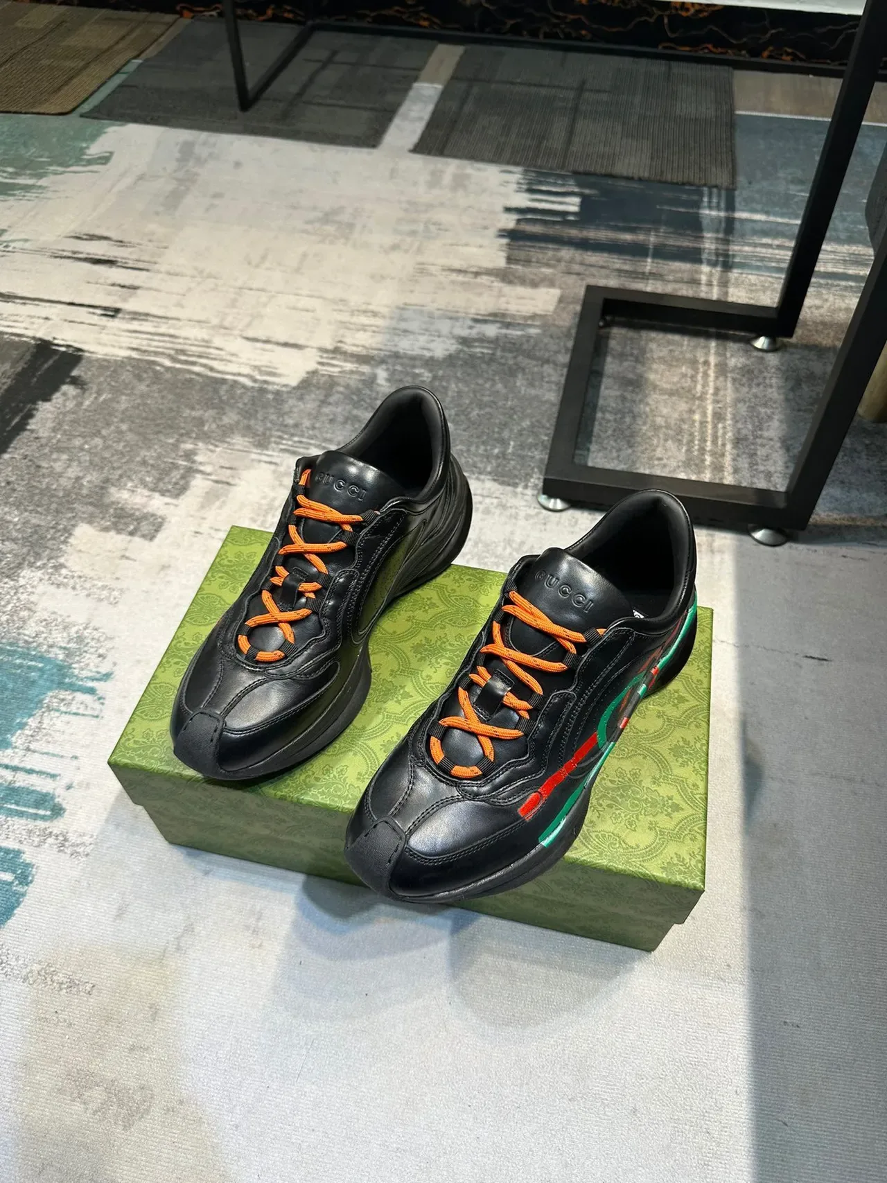 Gucci Screener Noir Orange Rouge Vert Sneakers Lifestyle 5