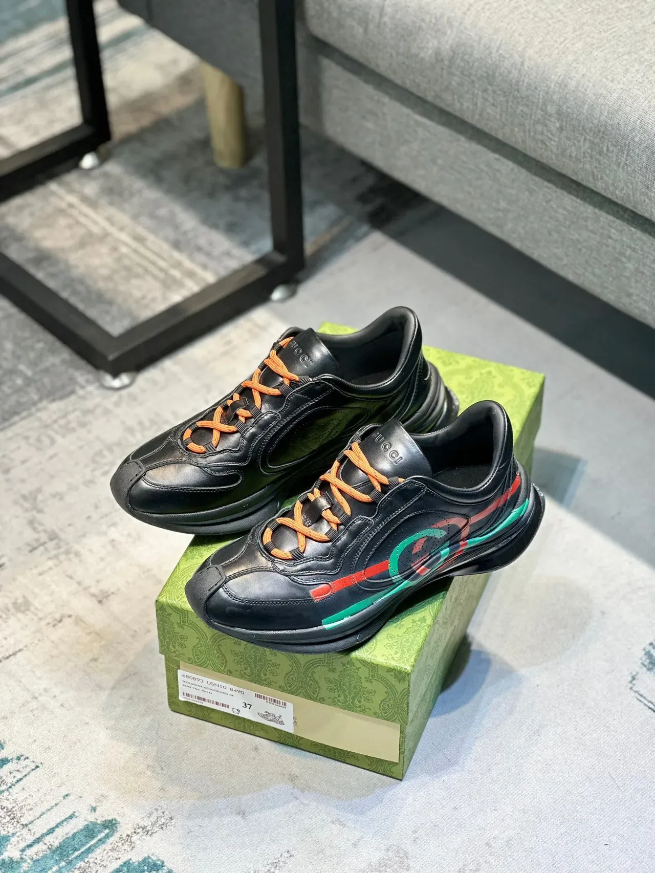 Gucci Screener Noir Orange Rouge Vert Sneakers Lifestyle 7