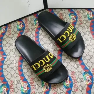 Gucci Screener Negro Amarillo Rojo Verde Zapatillas Slides Web