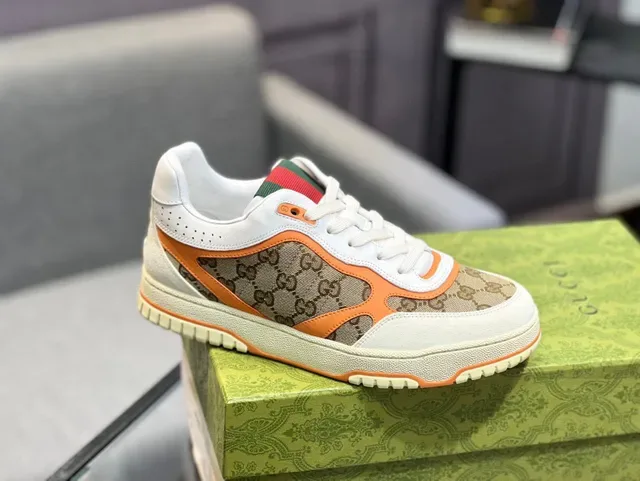 Gucci Screener GG Monogram حذاء رياضي أسلوب حياة إطار برتقالي 2