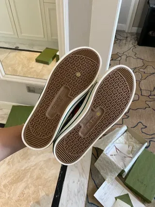 Gucci Screener Verde GG Monogram Web Stripe tênis lifestyle 5