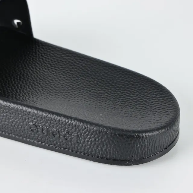 Gucci Screener Interlocking G কালো রাবারের স্লাইড চপ্পল 4