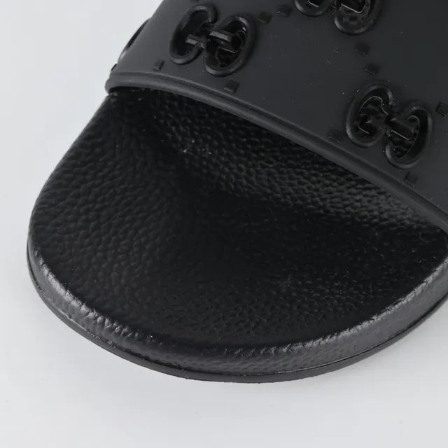 Gucci Screener Interlocking G কালো রাবারের স্লাইড চপ্পল 5