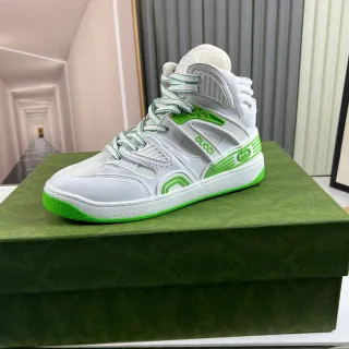 Gucci Screener Blanco y Verde Lima Zapatillas Lifestyle de Alto
