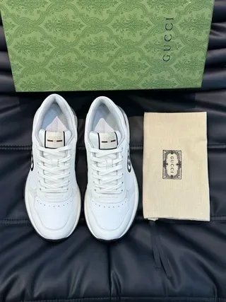 Gucci Screener Branco Preto Interlocking G sneakers estilo de vida 7