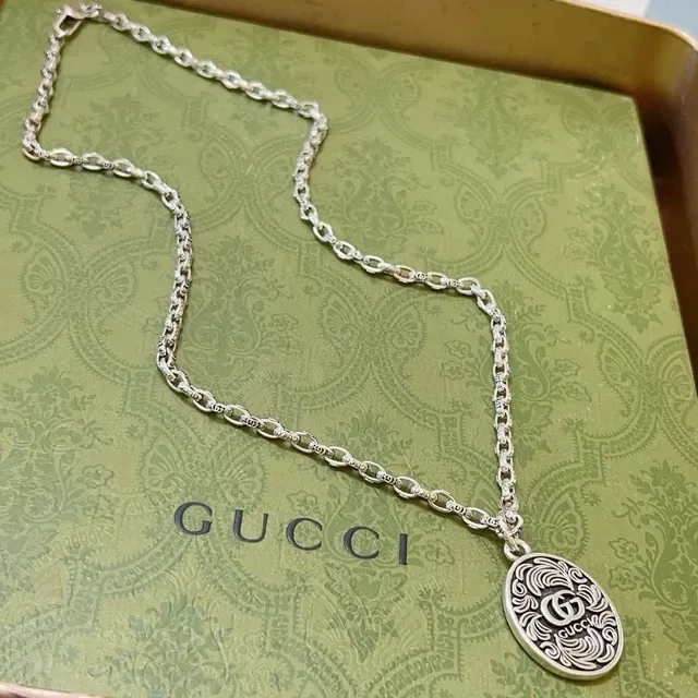 Gucci Silver Ornamental Scrollwork Necklace 3