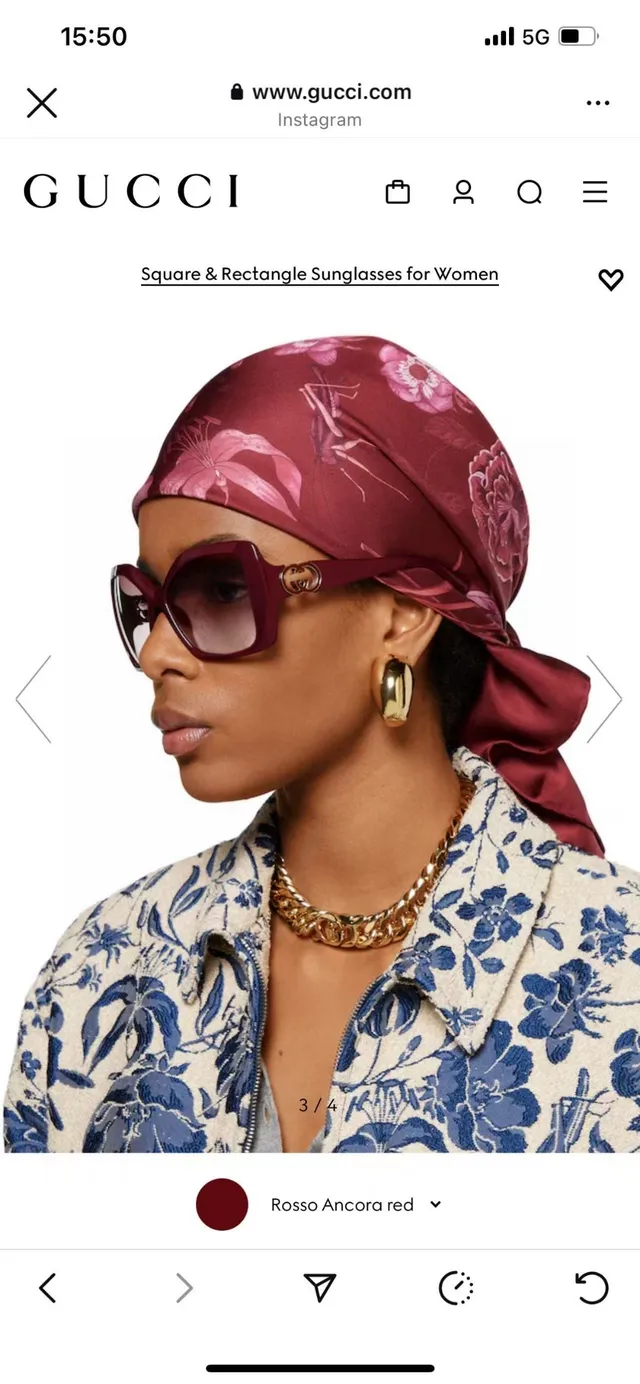 Gucci Square Frame Pink Brown Acetate Interlocking G Hardware Sunglasses 4