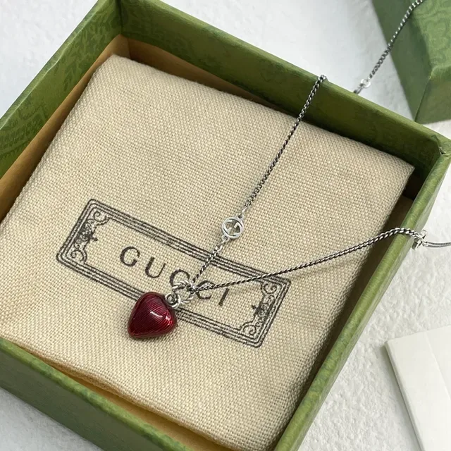 Gucci Strawberry Enamel Pendant Necklace 7