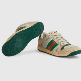 Gucci Tennis 1977 beige, verde, rojo Web zapatillas lifestyle