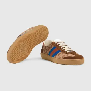 Gucci Tennis 1977 GG Monogram Zapatillas Lifestyle de Lona y Ante con Franja Tejida