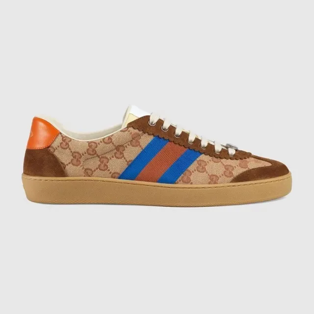 Gucci Tennis 1977 GG Monogram Zapatillas Lifestyle de Lona y Ante con Franja Tejida 2