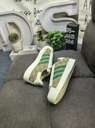 Gucci Tennis 1977 GG Monogram Toile Rayures Web Vert Sneakers Lifestyle 6