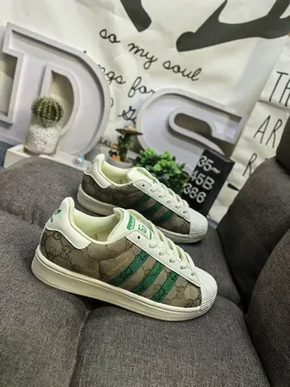 Gucci Tennis 1977 GG Monogram Toile Rayures Web Vert Sneakers Lifestyle 9