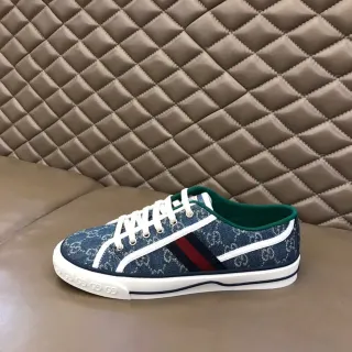 Gucci Tennis 1977 GG Monogram Rayas Denim Web Zapatillas Lifestyle
