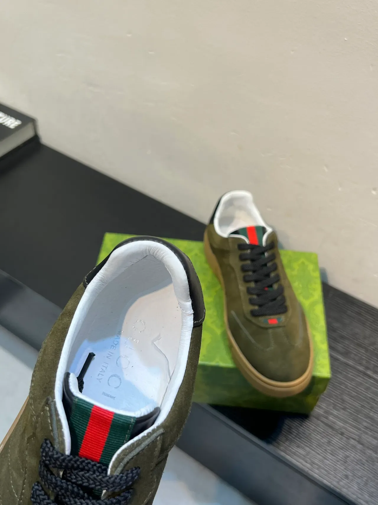 Gucci Tennis 1977 Olive Green Suede Lifestyle Sneakers 9