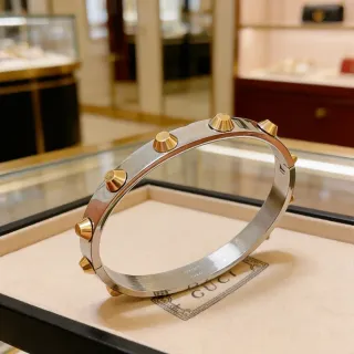 Gucci سوارة بنجة صلبة ثنائية اللون مزينة بتيل