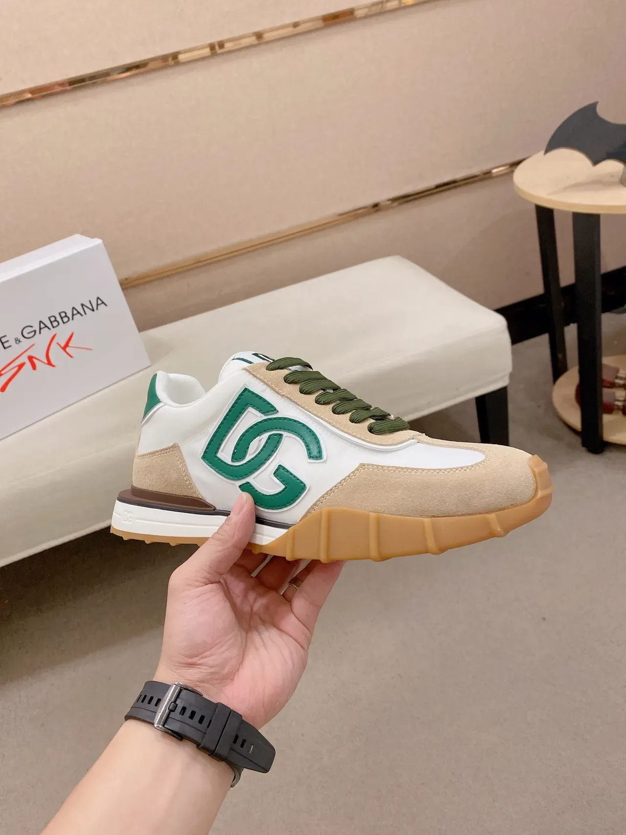 Gucci White Beige Low-Top Mixed-Material Lifestyle Sneakers 2