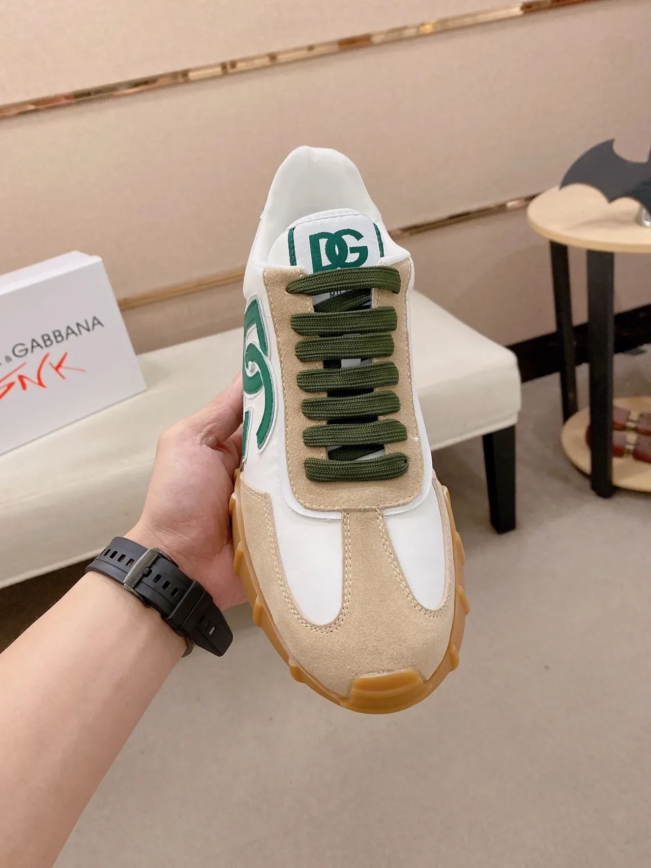 Gucci White Beige Low-Top Mixed-Material Lifestyle Sneakers 5