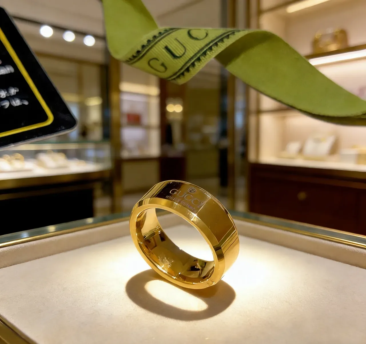 Gucci Bague Bande Large Or Poli 4