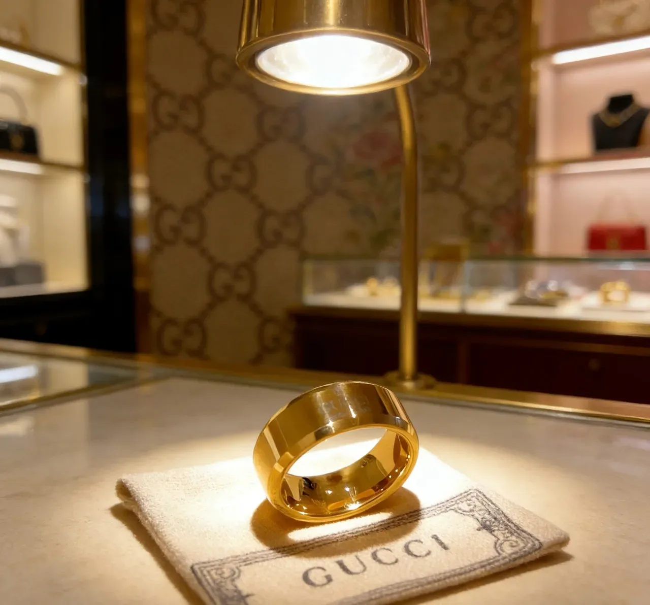 Gucci Bague Bande Large Or Poli 7