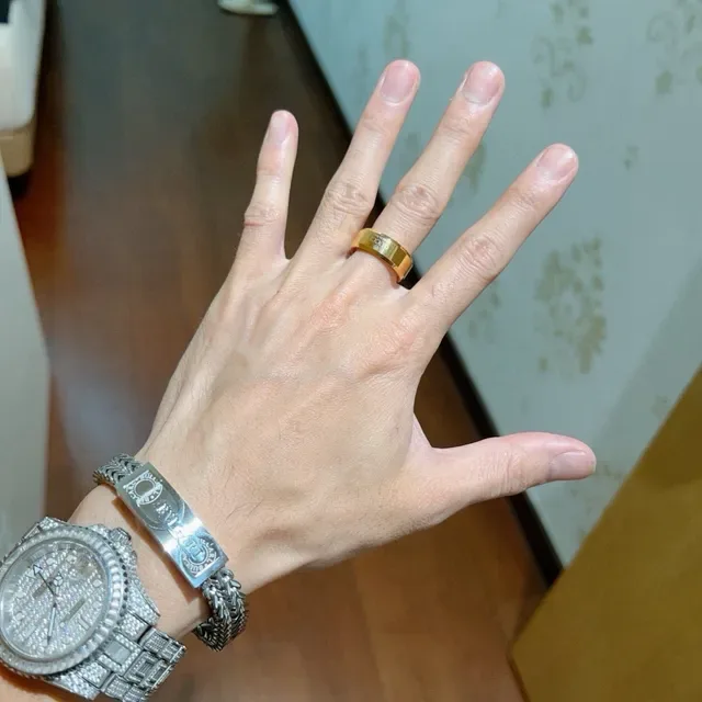 Gucci Bague Bande Large Or Poli 8