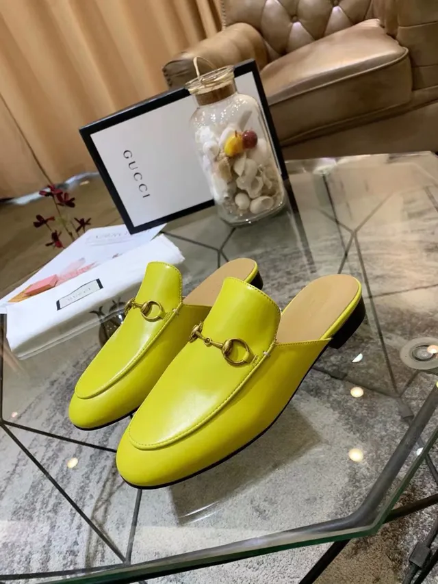 Gucci Yellow Black Leather Mule Horsebit Buckle Loafer 3