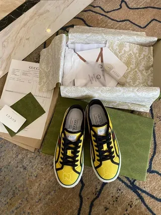 Gucci Tênis Lifestyle com Listras de Web Amarelas 5