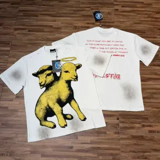 Hellstar Double Lamb Halo Graphic Print White T-Shirt