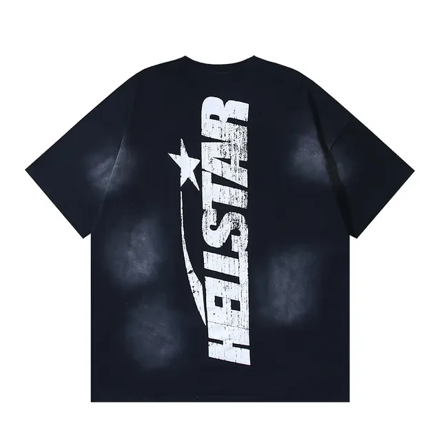 Camiseta oversized Hellstar estampado distressed perfil de llama 3