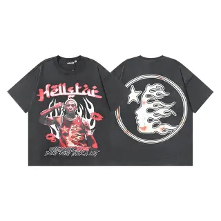 Hellstar Graphic Print Oversized Distressed Black T-Shirt